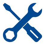 blue solid tools icon