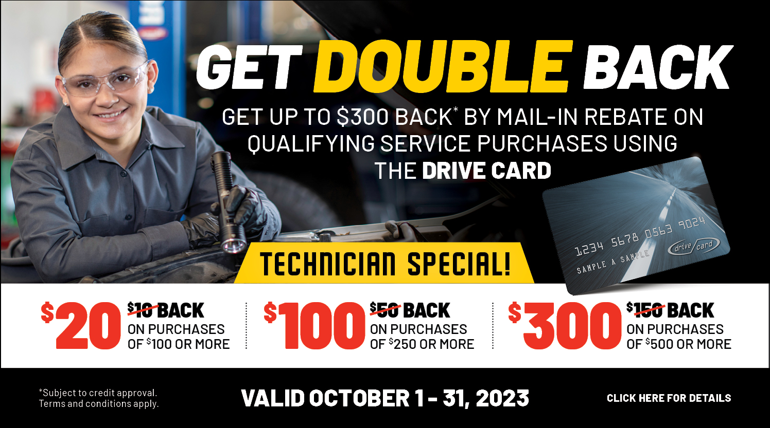 Double Sliding Scale - Up to $300 Back